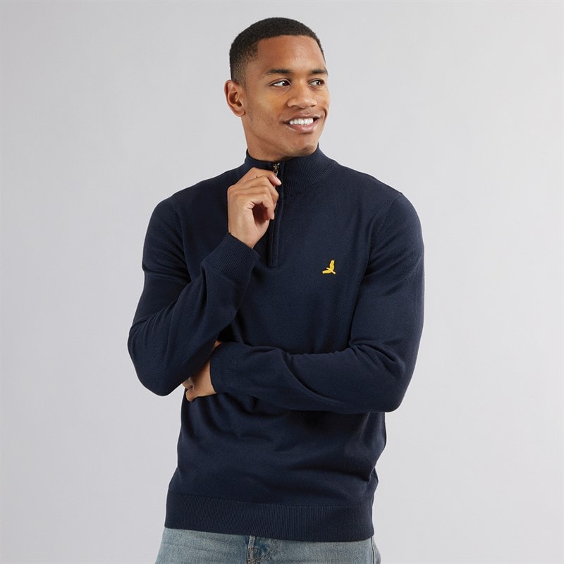 Heren georgie 1/4 rits trui met col Midnight Navy - Afbeelding 3