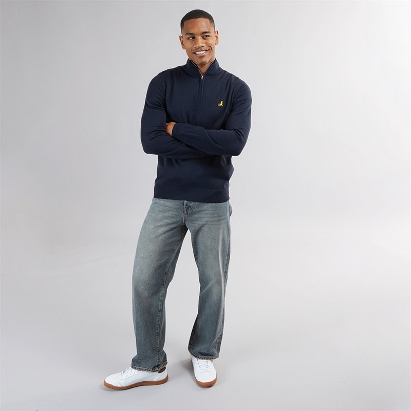 Heren georgie 1/4 rits trui met col Midnight Navy - Afbeelding 4