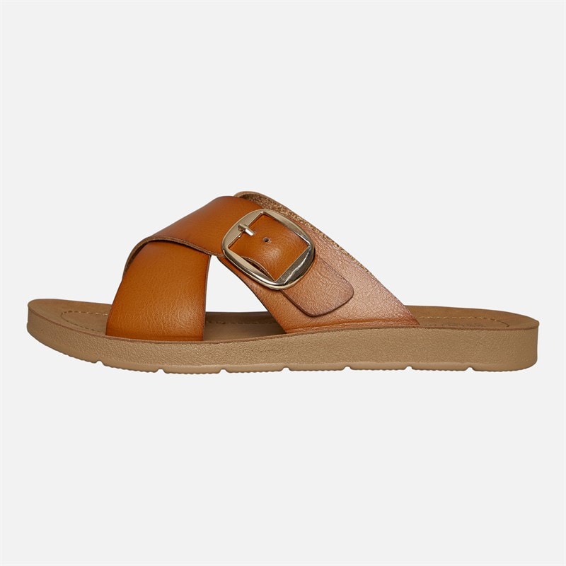 Dames sandalen met kruisbandjes Beige - Afbeelding 2