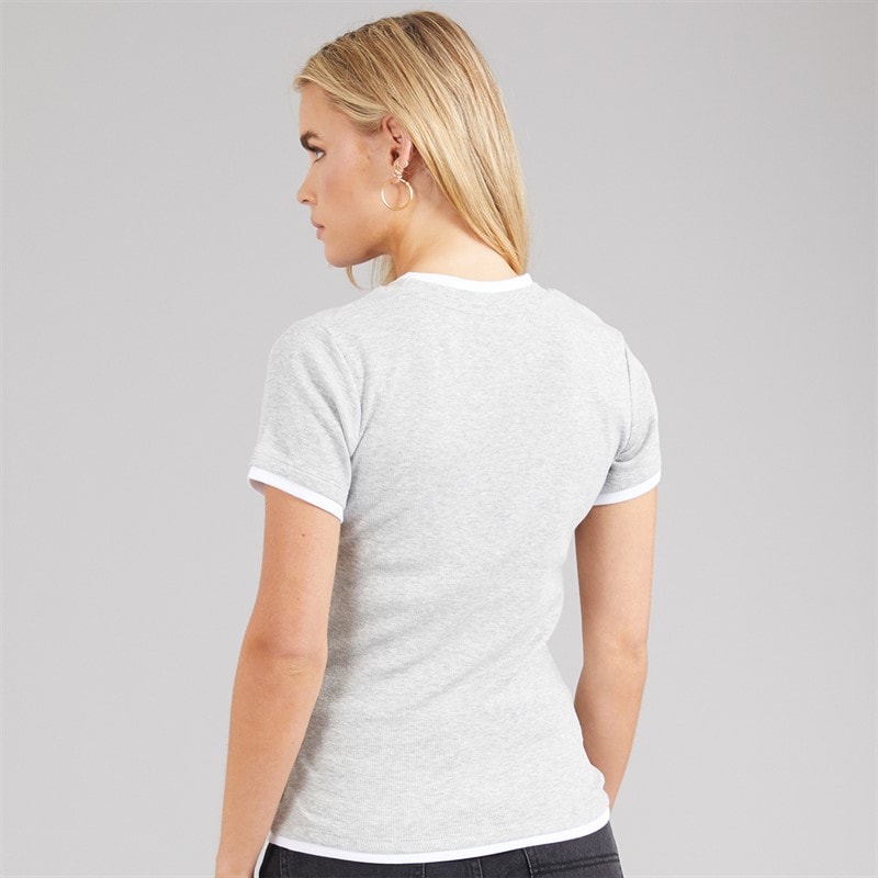 Damen - Athena Doppel-lagiges T-Shirt Silver Grau Meliert/Weiß - Bild 2