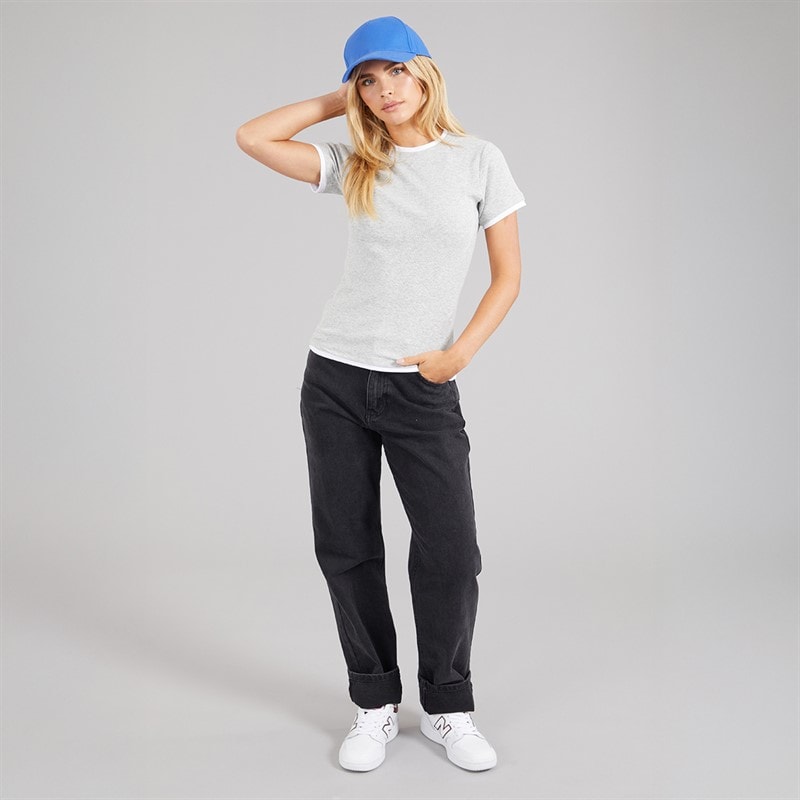 Damen - Athena Doppel-lagiges T-Shirt Silver Grau Meliert/Weiß - Bild 4