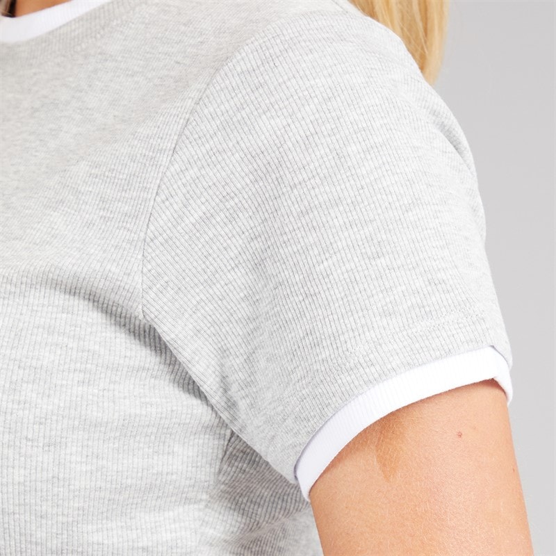 Damen - Athena Doppel-lagiges T-Shirt Silver Grau Meliert/Weiß - Bild 5