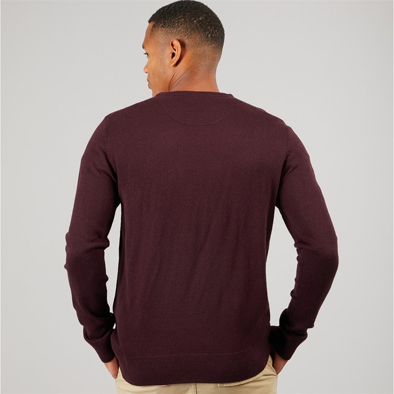 Mężczyźni hybrydowy dzianinowy sweter Oxblood – zdjęcie  2