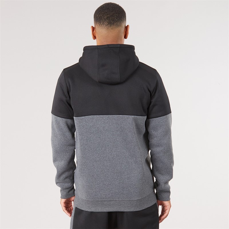 Heren creevy hoodie Zwart/Dark Charcoal Marl - Afbeelding 2