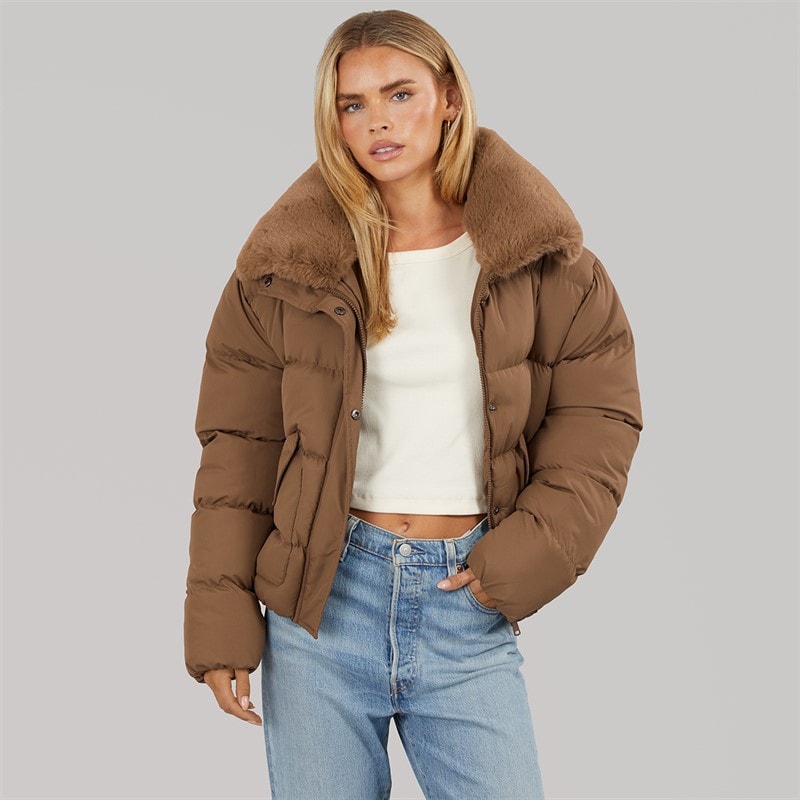 Veste courte matelassée Riha femmes Marron - Image 3