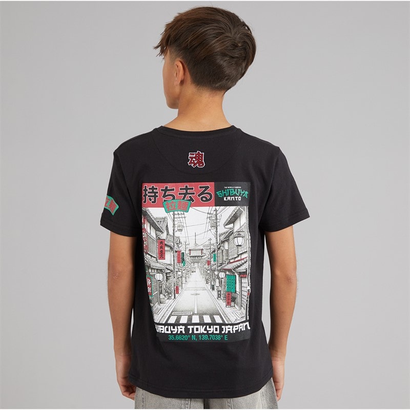 T-shirt Ameyoko garçons Jet Black/Multi Colour - Image 3