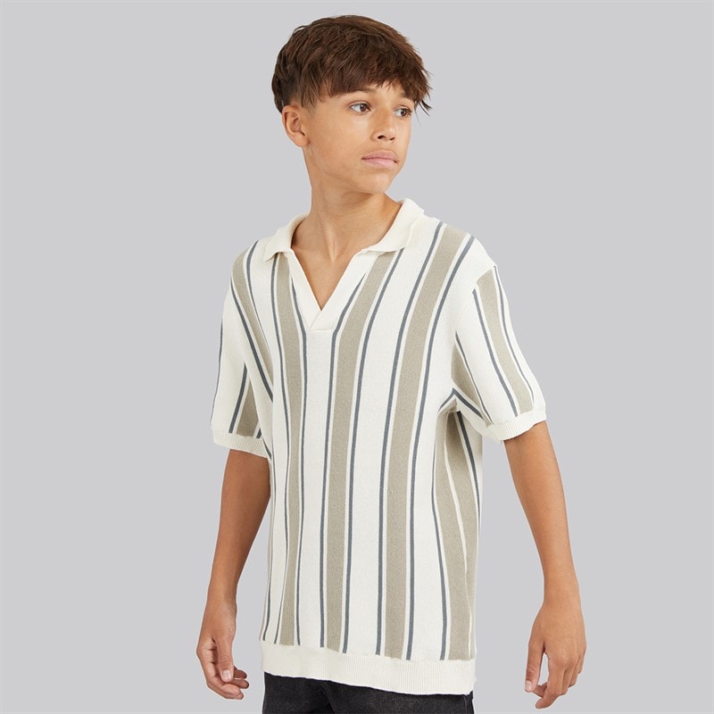 Brave Soul Jongens rialto polo shirt - Cream/Hellgrün/Mid Green - Afbeelding 1