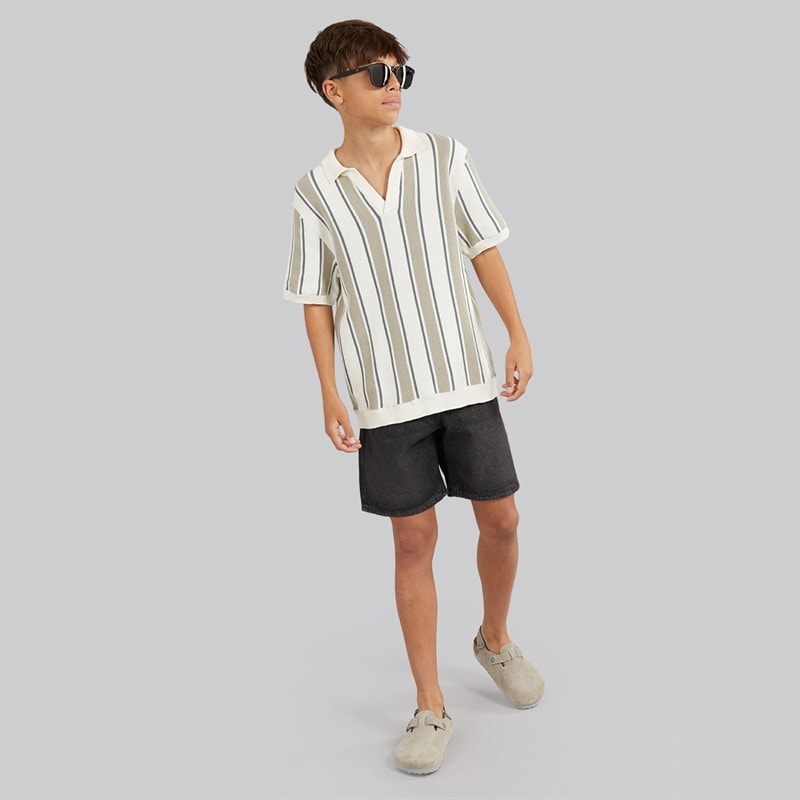 Brave Soul Jongens rialto polo shirt - Cream/Hellgrün/Mid Green - Afbeelding 3