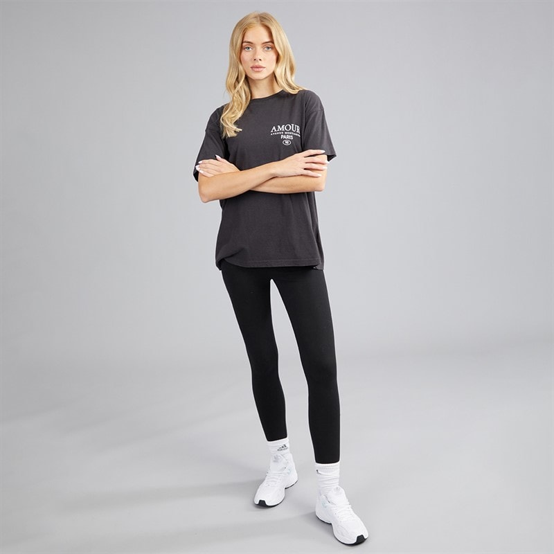 Damskie t-shirt amour Black Acid Wash – zdjęcie  4
