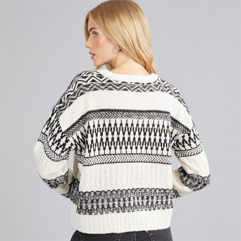 Pull en maille torsadée darling femmes Cream/Noir - Image 2