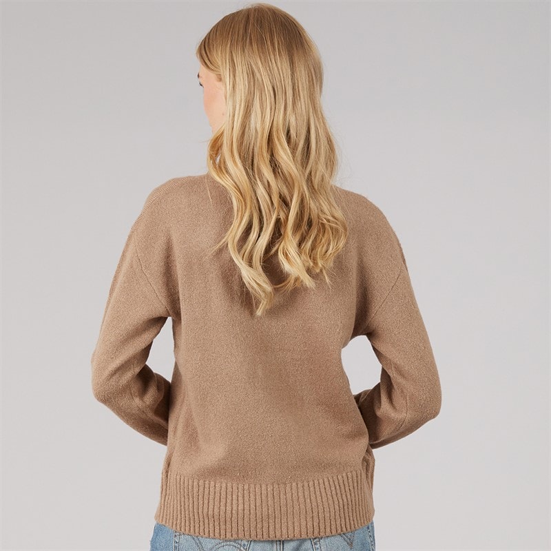 Dames keaton trui met ronde hals Mink - Afbeelding 2