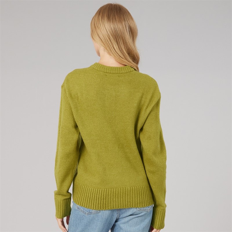 Dames keaton trui met ronde hals Olive - Afbeelding 2