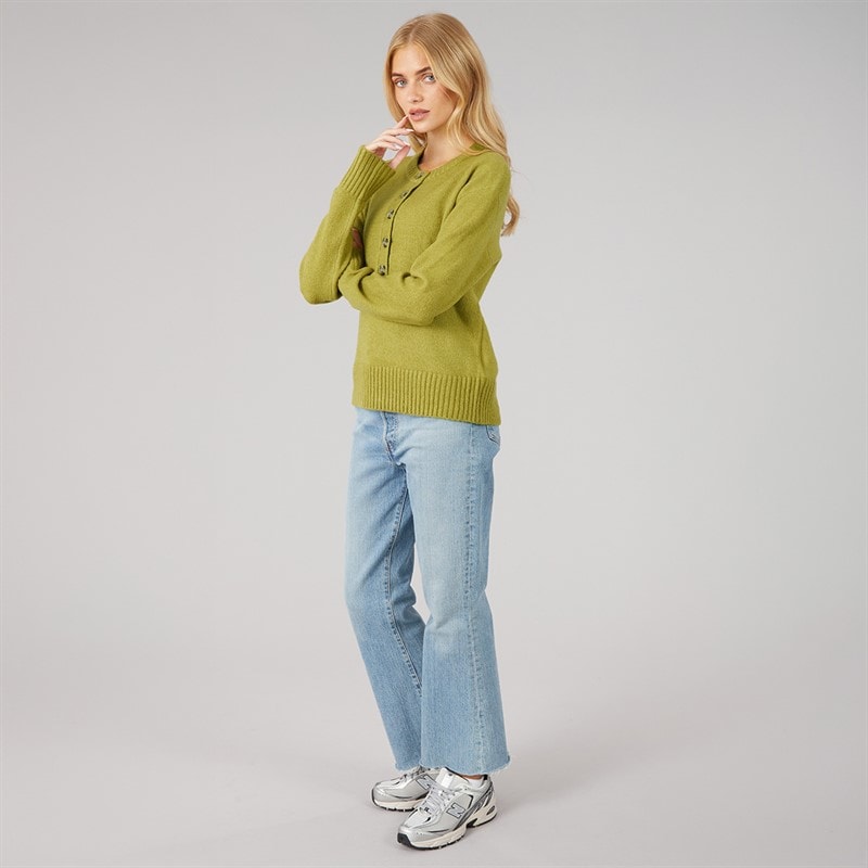 Dames keaton trui met ronde hals Olive - Afbeelding 3