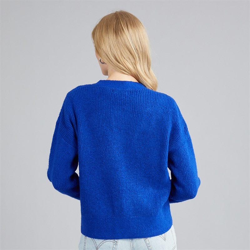 Damskie miękki dzianinowy kardigan daffie Electric Blue – zdjęcie  2