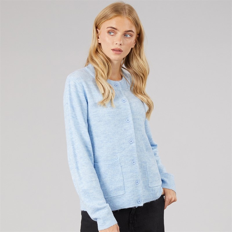 Cardigan à col rond autruche femmes Bleu - Image 3