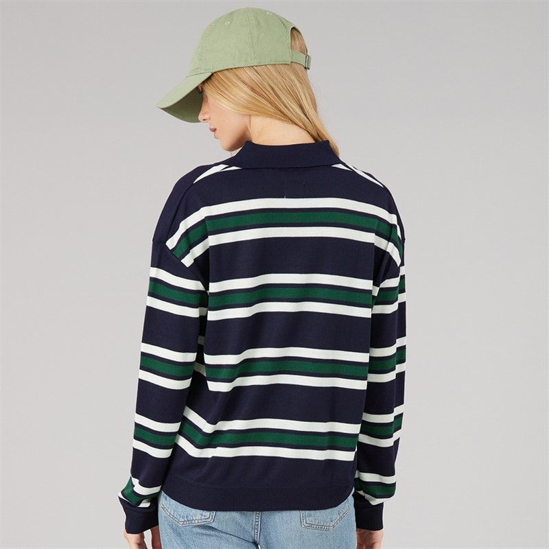 Polo en maille Jerico femmes Marine/Vert/Ivory - Image 1