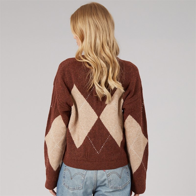 Pull en maille heritage à col rond femmes Marron/Multi - Image 2