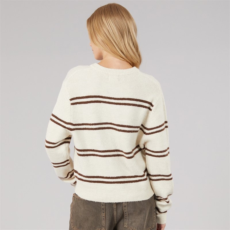 Cardigan rayé elliot femmes Stone/Marron Stripe - Image 2
