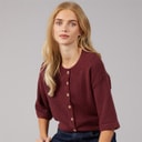 Cardigan à manches courtes Marshal femmes Aubergine