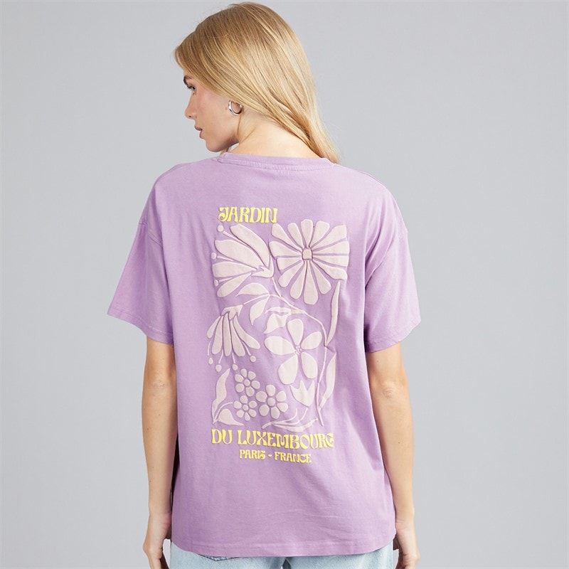 Damskie luksusowa koszulka z nadrukiem Fioletowy Acid Wash/Lilac – zdjęcie  3