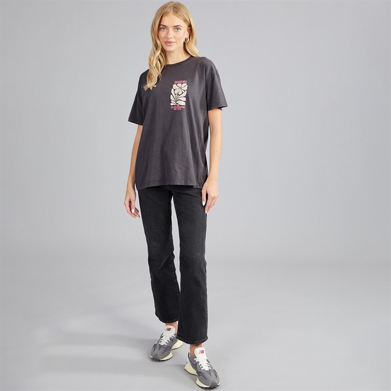 T-shirt imprimé luxe femmes Gris Acid Wash/Rose - Image 4
