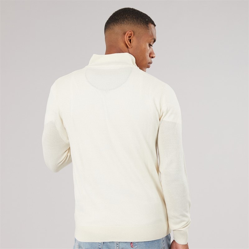 Pull côtelé Georgie à fermeture éclair 1/4 hommes Light Stone - Image 2