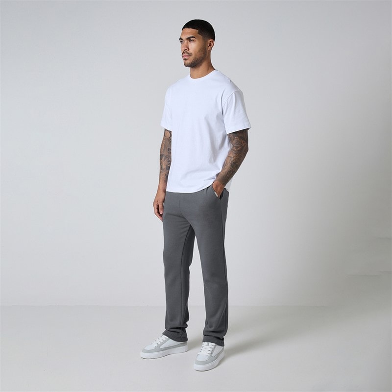 Herren - Entspannte Jogginghose mit Offenem Saum Charcoal - Bild 2