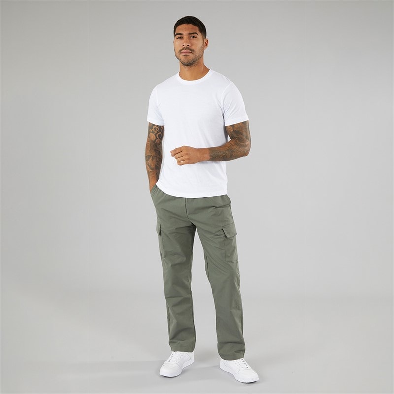 Herren - Smart Offene Saum Utility-Hose Khaki - Bild 3