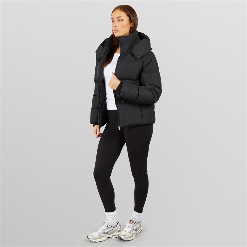 Dames pufferjas met verstelbare taille Zwart - Afbeelding 4
