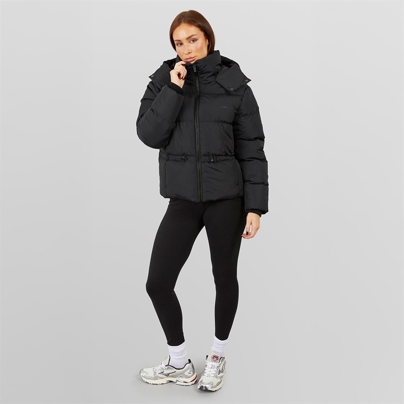 Dames pufferjas met verstelbare taille Zwart - Afbeelding 5