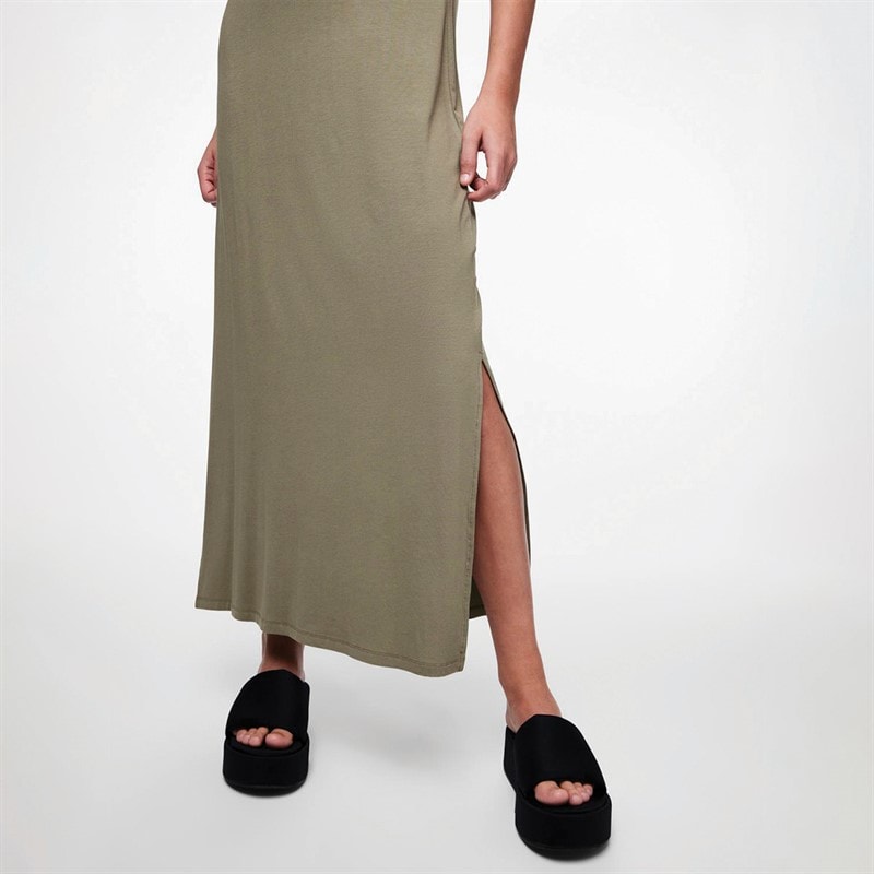 Robe maxi Sofia manches courtes femmes Deep Lichen Green - Image 3