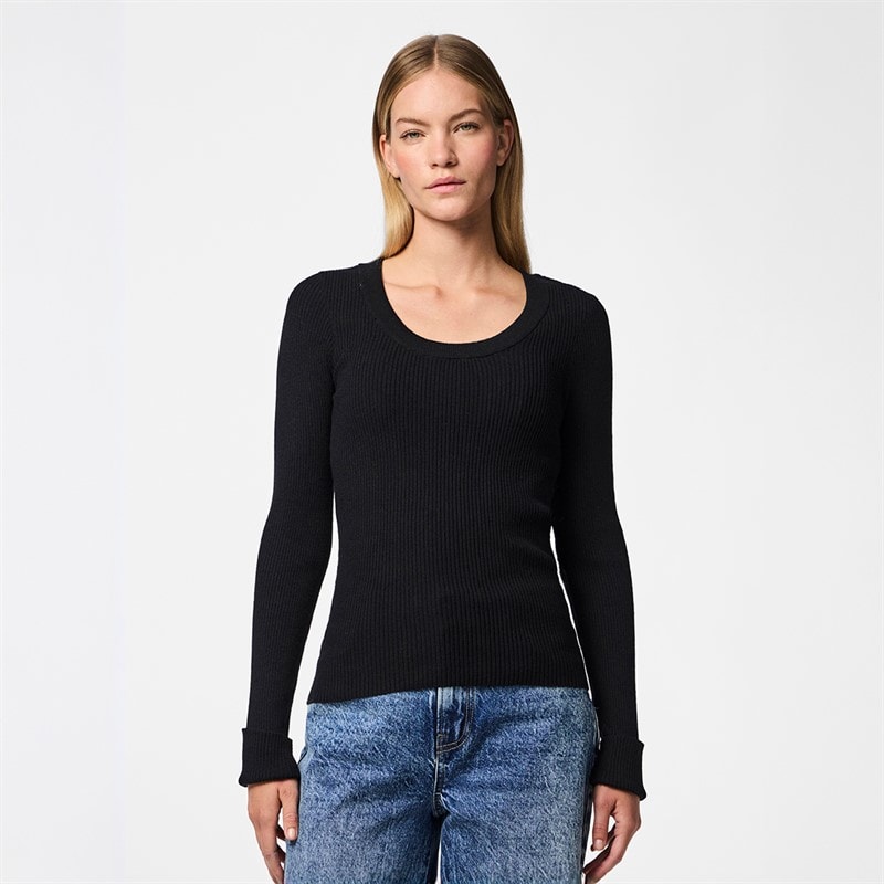 Pieces Damen - Mira Stricktop - Schwarz