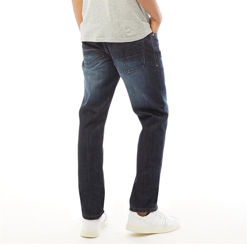 Jean droit techno embossé nouveau hommes Dark Wash - Image 2