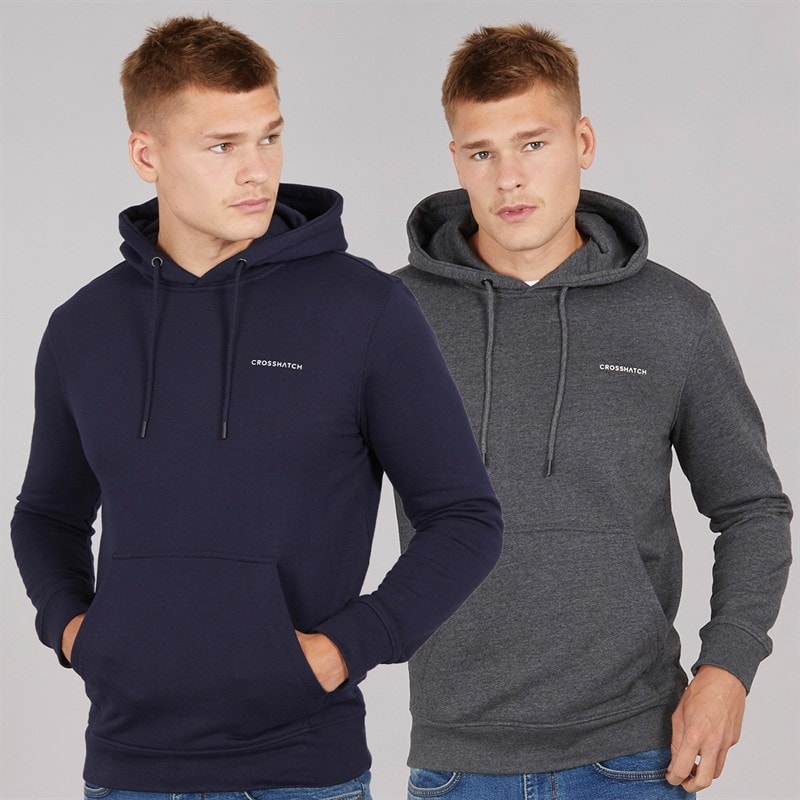 Herren - Traymax Kapuzenpullover Zwei-Pack Navy/Charcoal - Bild 1