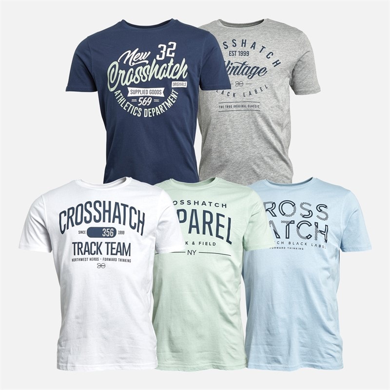 Herren - Mantore Bedruckte T-Shirts Fünferpack Assorted - Bild 1