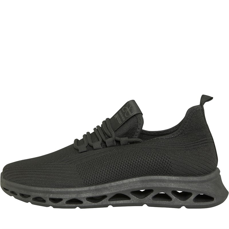 Crosshatch Unisex - Trebed Sneaker - Black Mono