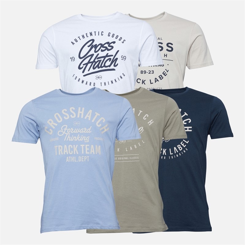 Heren fellmire five pack t-shirts Assorted - Afbeelding 1