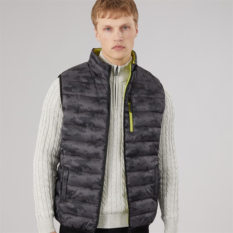 Gilet camo à fronces hommes Charcoal - Image 1