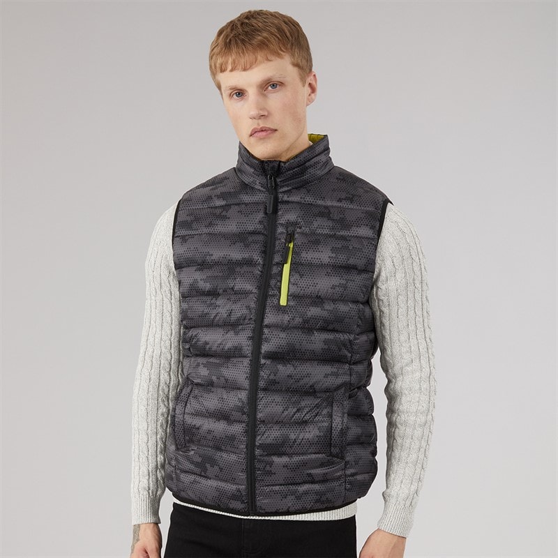 Gilet camo à fronces hommes Charcoal - Image 3