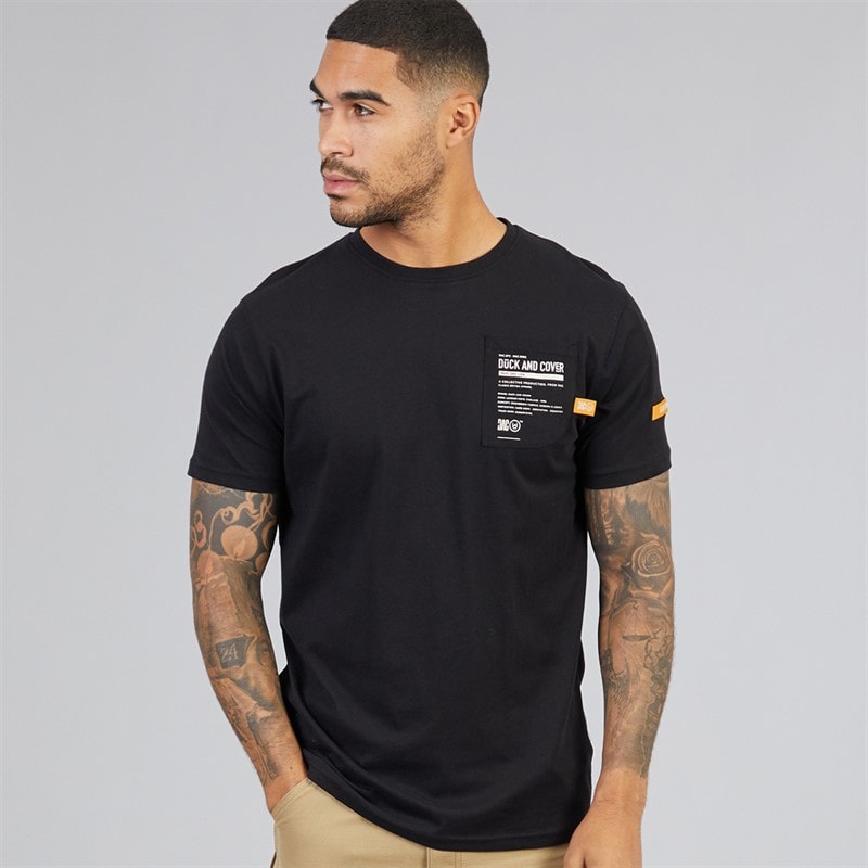 Duck and Cover Heren adamsberg carbon t-shirt - Zwart
