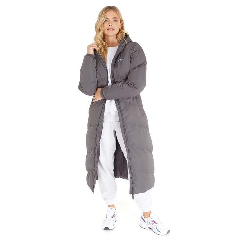 Manteau long matelassé à capuche Eloraina femmes Charcoal - Image 4