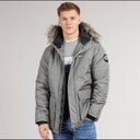 Heren koufax gewatteerde parka Steel Grey/Zwart