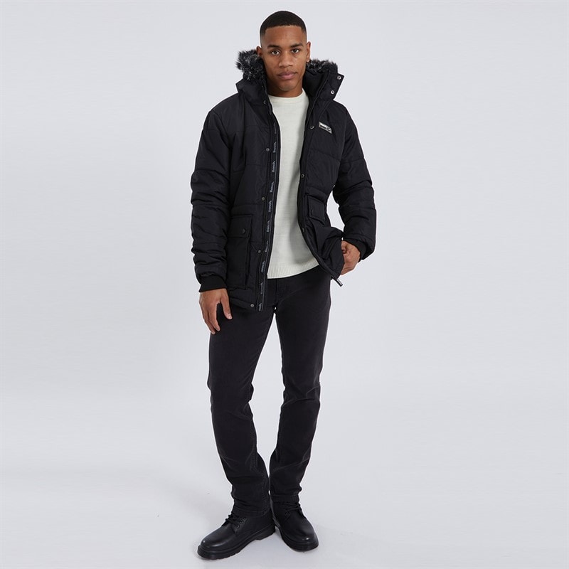 Heren koufax gewatteerde parka Zwart - Afbeelding 4
