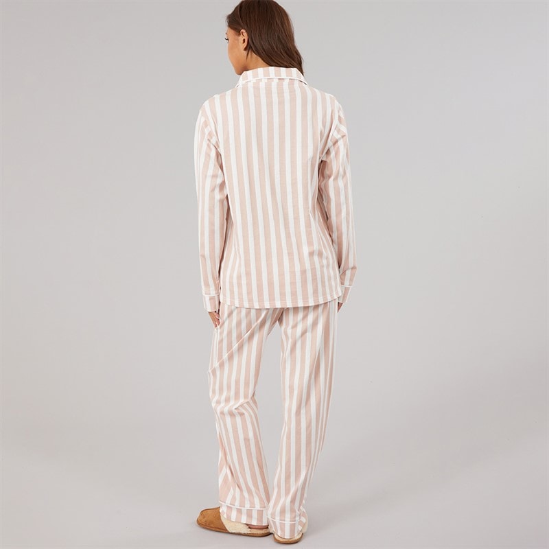 Damen - Siesta Pyjama Dusky Pink/Weißer Streifen - Bild 2
