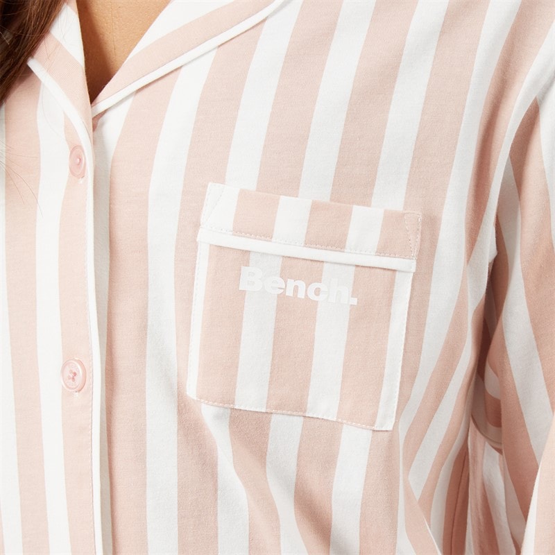 Damen - Siesta Pyjama Dusky Pink/Weißer Streifen - Bild 3