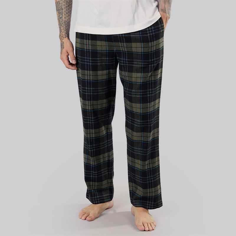 Bench Herren - Gesho Flanell-Karierte Lounge-Hose - Schwarz/Khaki/Blau/White Check