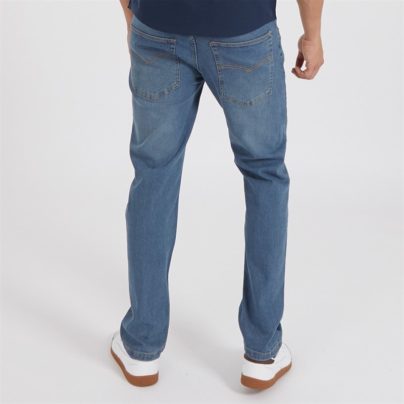 Mężczyźni jeansy stuart o prostym kroju Mid Blue Wash – zdjęcie  2