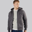 Heren baraz borg gevoerde hoodie Dark Grey Marl