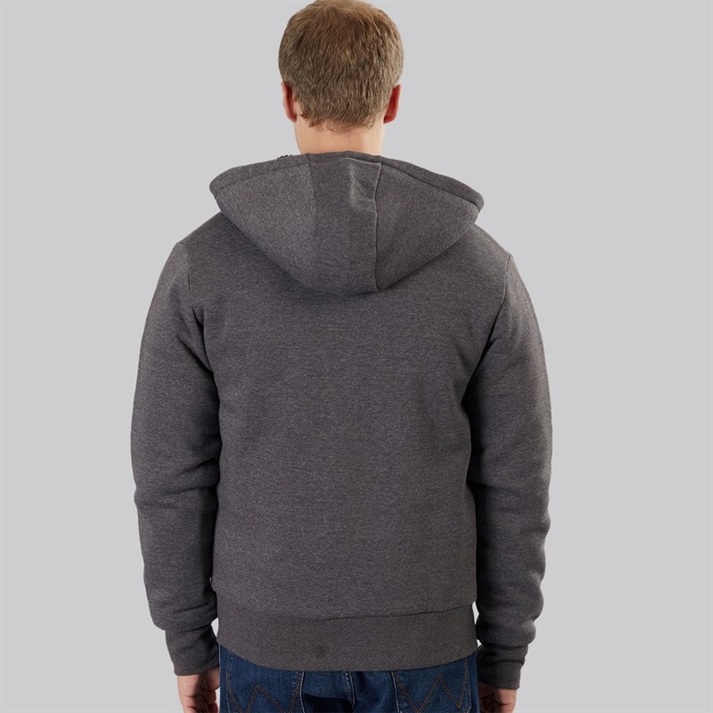 Heren baraz borg gevoerde hoodie Dark Grey Marl - Afbeelding 2