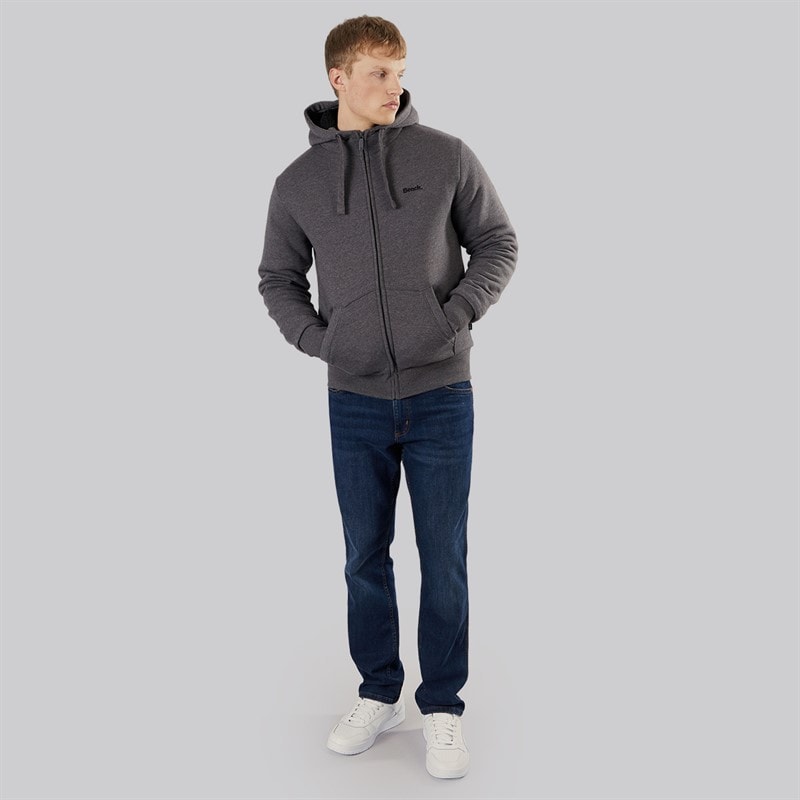 Heren baraz borg gevoerde hoodie Dark Grey Marl - Afbeelding 4